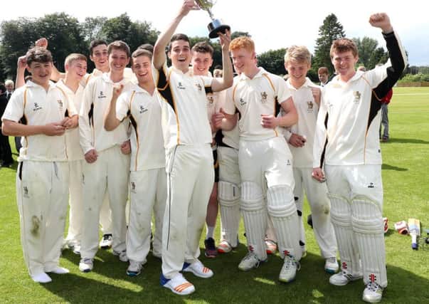 RBAI celebrate success over Wallace in Friday's Ulster Bank Schools' Cup final.