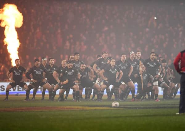 The Maori All Blacks perform the Haka