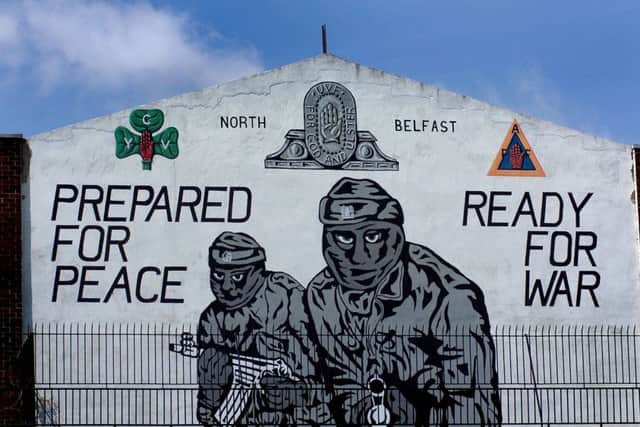 UVF murals at the entrance into the Mount Vernon estate in north Belfast, a UVF stronghold