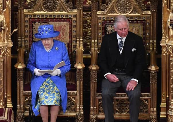 Queen Elizabeth II and the Prince of Wales in the House of Lords for the State Opening of Parliament. The Queen's Speech contained proposals to amend abortion legislation. Pic: PA.