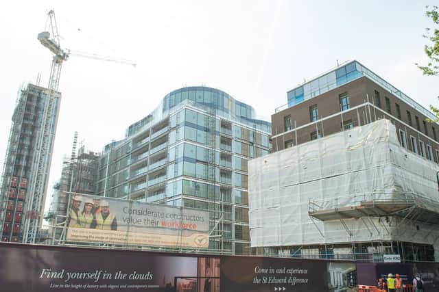 General view of flats under construction in the Kensington Row development, in Kensington, west London, where some residents affected by the Grenfell Tower disaster are to be re-housed.