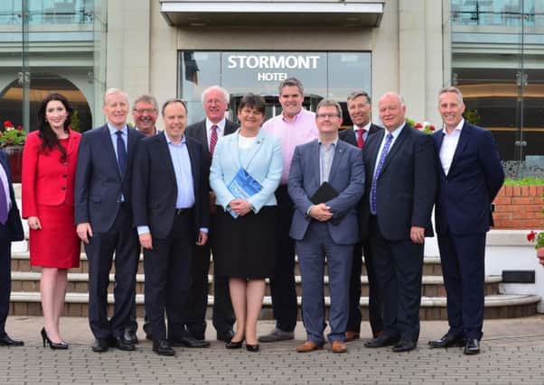 DUP leader Arlene Foster and her 10 MPs, who now have critical influence in the House of Commons.
Picture by Arthur Allison: Pacemaker