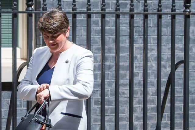 DUP leader Arlene Foster arriving at 10 Downing Street in London for talks last week