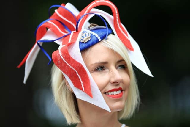 Sharon Teague from Derbyshire poses during day three of Royal Ascot at Ascot Racecourse. PRESS ASSOCIATION Photo. Picture date: Thursday June 22, 2017. See PA story RACING Ascot. Photo credit should read: John Walton/PA Wire. RESTRICTIONS: Use subject to restrictions. Editorial use only, no commercial or promotional use. No private sales.