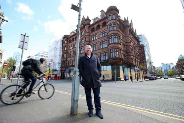 Signature Living founder Lawrence Kenwright outside what will become the George Best Hotel