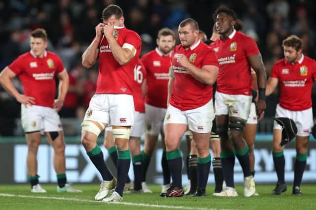 British and Irish Lions' Sam Warburton is dejected after the final whistle