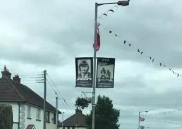 A poster of UVF killer Wesley Somerville in Moygashel, Co Tyrone