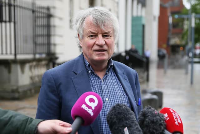 Les Allamby, Chief Commissioner of the Northern Ireland Human Rights Commission, speaks to the media outside the Royal Courts of Justice, Belfast, where the Court of Appeal allowed an appeal against a lower court's ruling that abortion legislation was incompatible with the UK's Human Rights Act