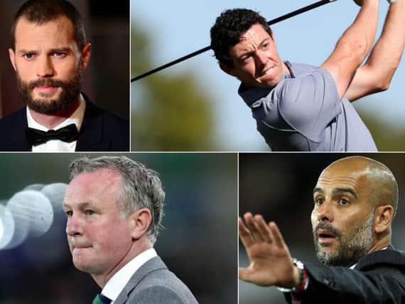 Actor Jamie Dornan, Man City manager Pep Guardiola and NI boss Michael O'Neill are among the stars lined up to play along with Rory McIlroy at the Irish Open Pro-Am.