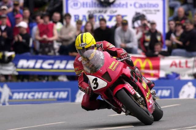 Joey Dunlop, pictured here on his way to victory in the Formula 1 race at the Isle of Man TT in 2000, lost his life 17 years ago at a race in Tallinn, Estonia, on July 2, 2000.