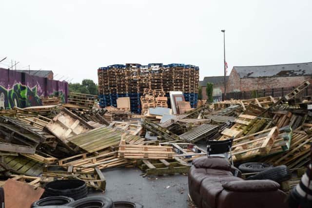 The controversial bonfire at Chobham Street in east Belfast