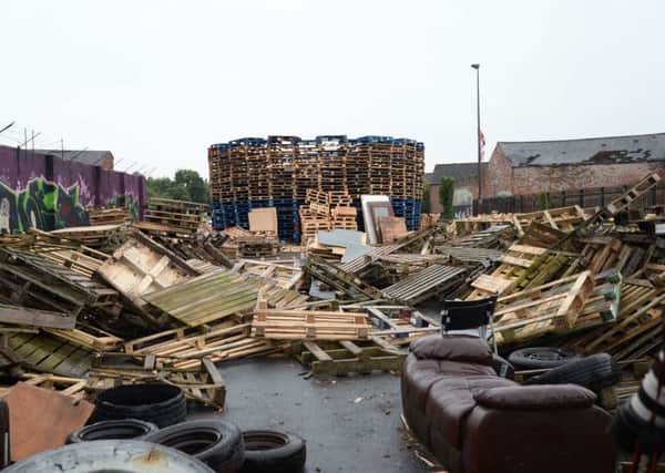 The controversial bonfire at Chobham Street in east Belfast