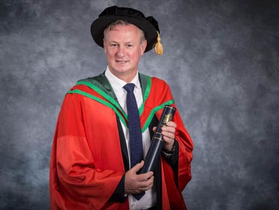 Michael O'Neill picked up the Ulster University honour this morning.