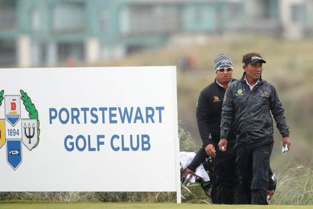 Thailand's Thongchai Jaidee walks on to the 2nd tee during a practice round at the Dubai Duty Free Irish Open Golf Championship at Portstewart Golf Club. Picture by Peter Morrison/PressEye.com