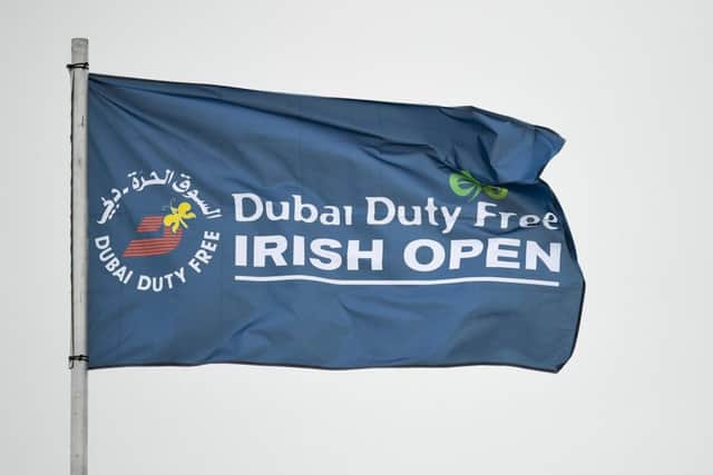 A flag flies in the wind ahead of the Dubai Duty Free Irish Open Golf Championship at Portstewart Golf Club