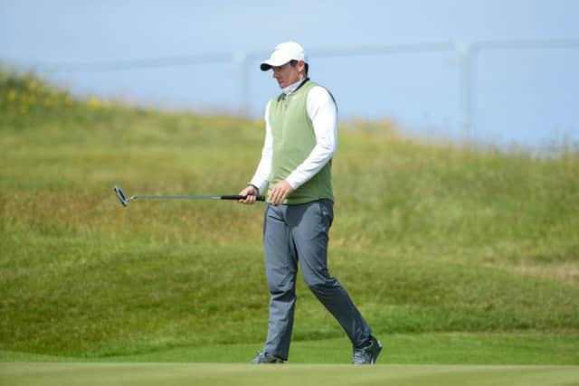 Rory McIlroy of Northern Ireland during putting practice ahead of the Dubai Duty Free Irish Open Golf Championship at Portstewart Golf Club