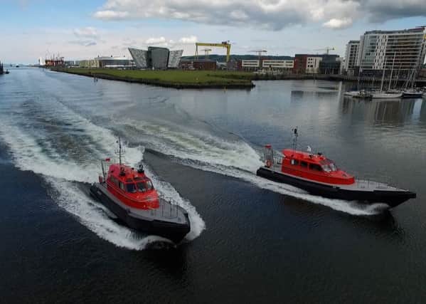 The two new pilot boats at Belfast Harbour