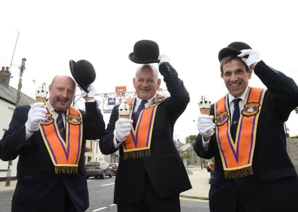 The Orange order in Armagh are set to stage the largest gathering of Orangemen on the Twelfth. Pictured are some of the event organisers District Secretary Alec McCartney, Worshipful District Master Lawson Burnett and Deputy District Master William Hutchinson. Picture by Mark Marlow/Pacemaker Press