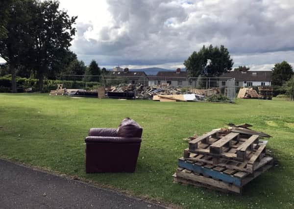 The bonfire site at Cregagh Park East where council have been granted an injunction to keep out bonfire builders