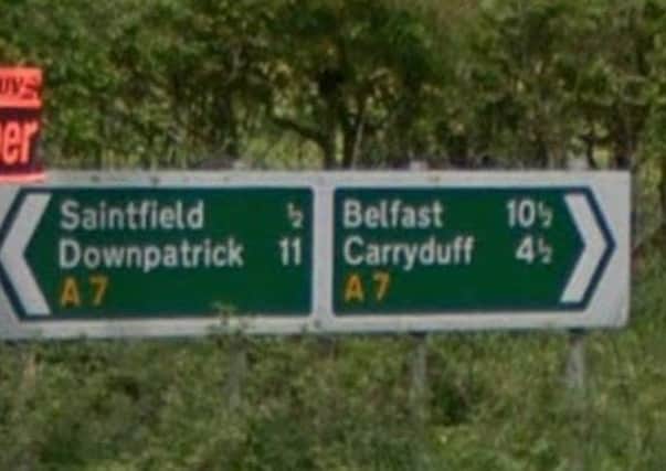 The Belfast Road, Saintfield. Image taken from Google StreetView.