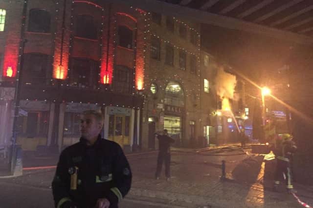 Handout photo from Dan Ickowitz-Seidler of a fire in Camden Market, London.
