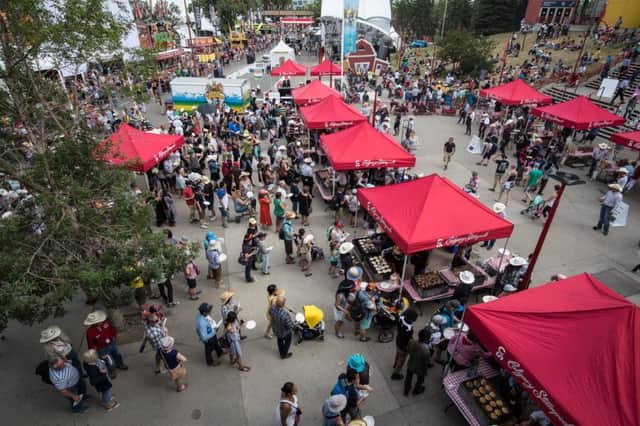 Queing for a taste of food on offer at the Calgary Stampede. Picture: Chris Bolin