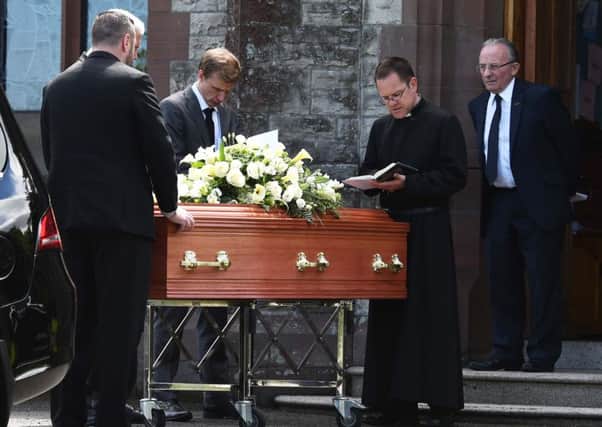 The funeral of former Glentoran chairman Ted Brownlee  takes place at St Finnian's Parish Church in east Belfast