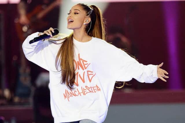 Ariana Grande performing during the One Love benefit concert for the victims of the Manchester Arena terror attack (One Love Manchester/PA)