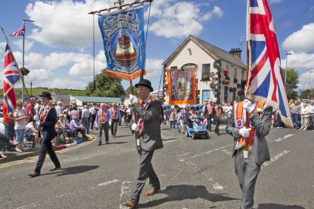 HEAD. Members from the Cloughmills District lead the parade on Wednesday.INBM28-17 016SC.

 - 12-07-17