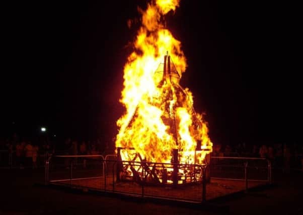A bonfire beacon of the kind constructed in Rathfriland this year