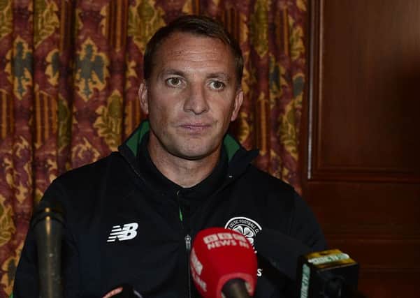 Celtic football manager Brendan Rodgers pictured during a Pre match press conference at the Culloden Hotel, Belfast