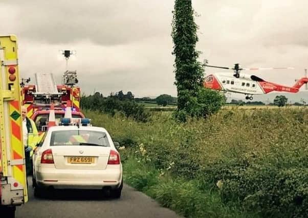 A coastguard helicopter took one of the crash victims to hospital