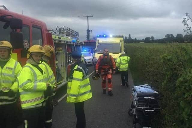 Emergency services at the scene of the crash in Co Donegal