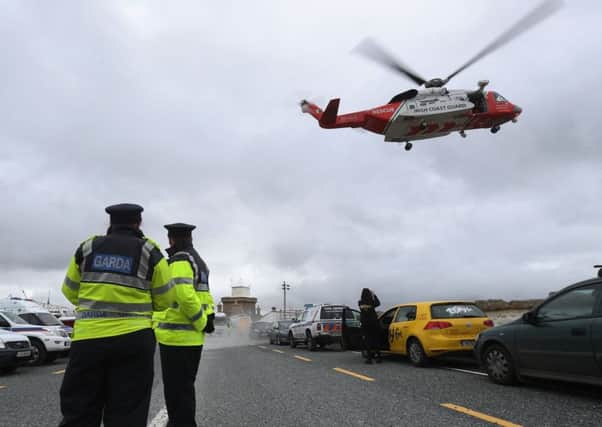 An image showing the search for the missing coastguard helicopter in Blacksod back in March