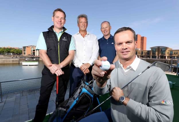 GolfNow VP Brian Smith with Invest NI chairman Mark Ennis, BRS Golf co-founder Rory Smith and Mike McCarley, president , Golf, NBC Sports