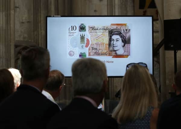 The Governor of the Bank of England, Mark Carney, during the unveiling at Winchester Cathedral, of the new Â£10 note featuring Jane Austen, which marks the 200th anniversary of Austen's death.  PRESS ASSOCIATION Photo. Picture date: Tuesday July 18, 2017. See PA story MONEY Banknote. Photo credit should read: Steve Parsons/PA Wire