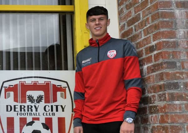 Derry City teenage defender, Eoin Toal will line up against Man United at the SuperCupNI opener in Coleraine on Saturday. DER2417GS009