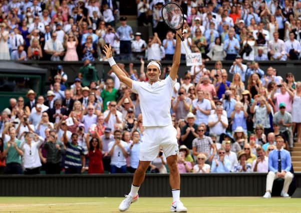 Roger Federer after beating Marin Cilic to become at 35 the oldest winner of the Wimbledon Gentlemen's Singles Final in the open era. Photo: Adam Davy/PA Wire