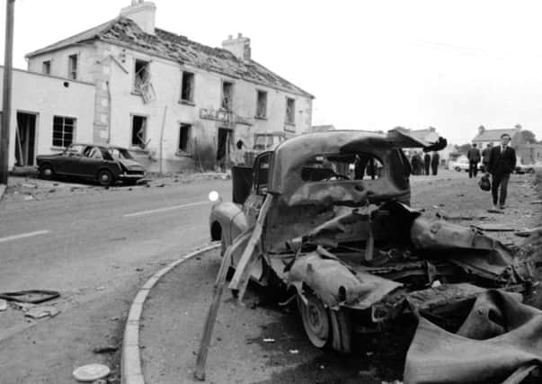 The aftermath of the Claudy bombing in July 1972