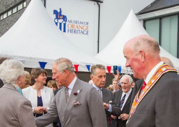 Prince Charles during a visit to the Museum of Orange Heritage in Loughgall last year