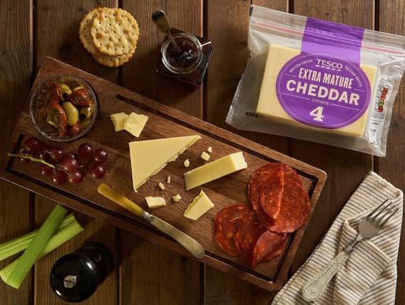 Undated Tesco handout photo of its extra mature cheddar made by leading Devon cheese maker Parkham Farms, as the supermarket giant has taken gold at two top cheese events with what it claims is the UK's first commercially produced bespoke cheddar