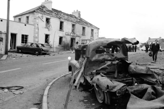 The aftermath of the Claudy bombing in July 1972 which killed nine people