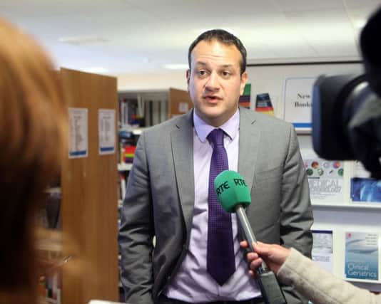 The Taoiseach speaking to reporters in Waterford on Monday