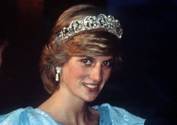 Diana wearing the Spencer family tiara attending a state dinner in Saint John, New Brunswick.  PA Photos