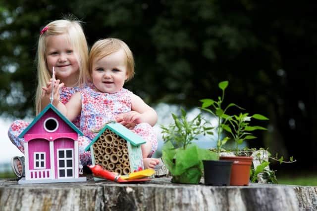4 year old Teegan Coates and her sister Minnie Mahood, 1, celebrate the announcement of the third Speciality Food Fair Moira.