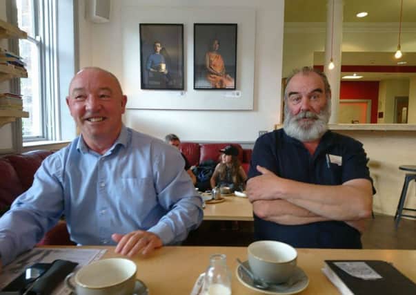 Bobby Niblock and Geordie Morrow, both former UVF prisoners. Niblock's poems, along with paintings by Morrow, have been presented in an exhibition at the CultÃºrlann centre on the Falls Road. The month-long exhibition, launched on Aug 3 2017, is part of the FÃ©ile an Phobhail festival