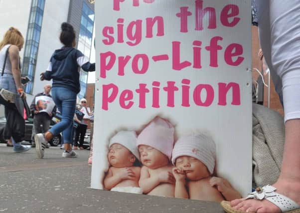 A Pro-Life protest outside the Marie Stopes office in Belfast in 2015