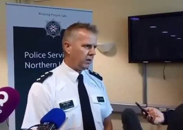 Chief Inspector Alan Hutton adresses media in Londonderry