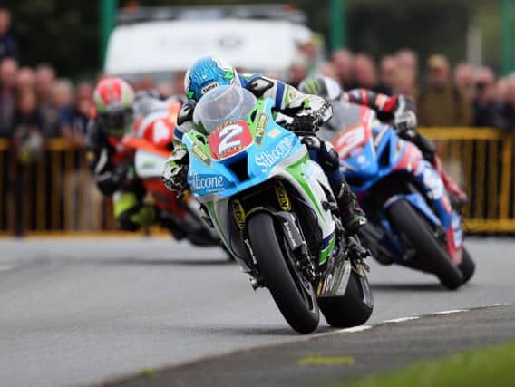 Dean Harrison on the Silicone Engineering Kawasaki at the Southern 100.