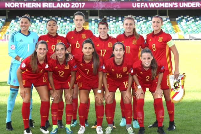 Spain team before playing Northern Ireland